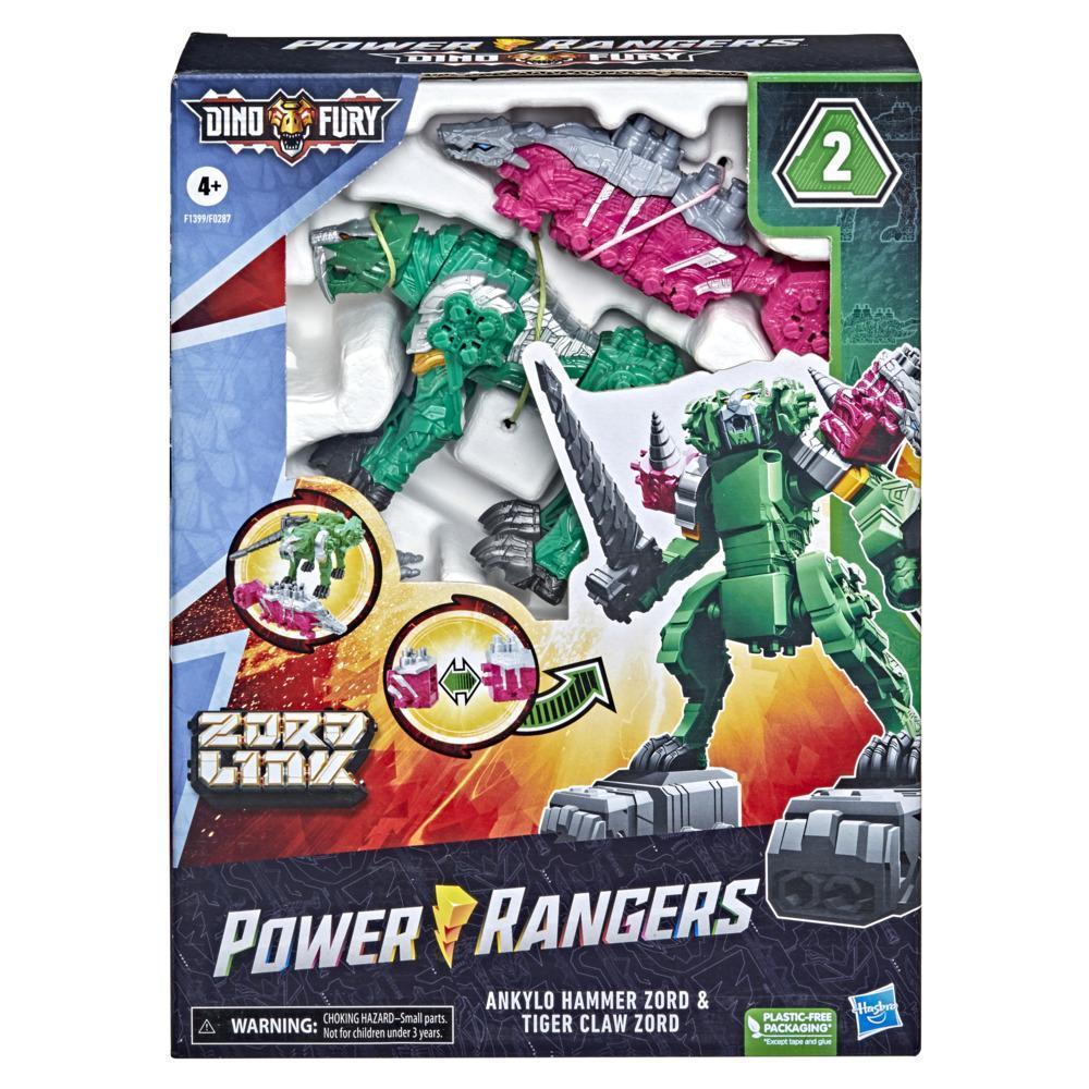 Power Rangers Dino Fury Ankylo Hammer and Tiger Claw Zord Toys For Kids Ages 4 and Up Zord Link Custom Build System product thumbnail 1