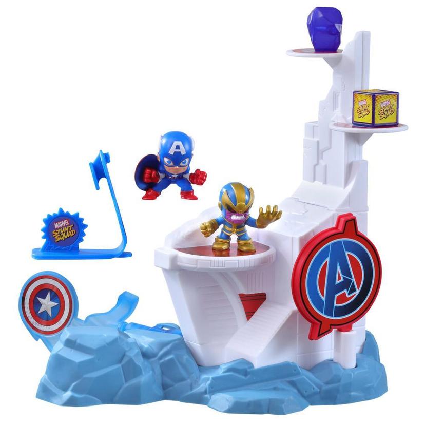 Marvel Stunt Squad Tower Smash Playset, Captain American and Thanos Action Figures (1.5”) product image 1