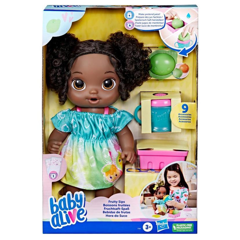 Baby Alive Fruity Sips Doll, Lime, Pretend Juicer Baby Doll Set, Kids 3 and Up, Black Hair product image 1