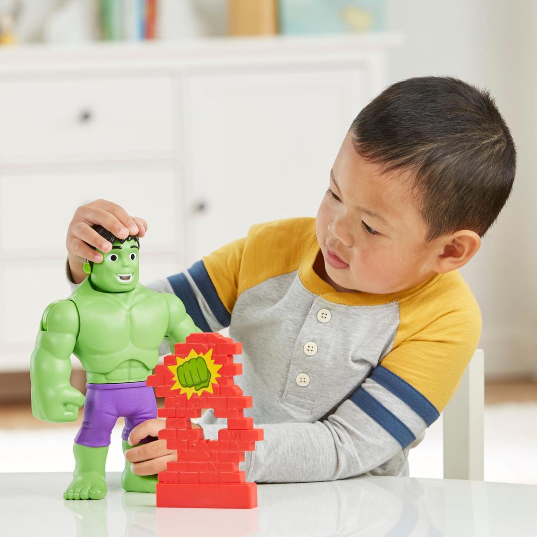 Marvel Spidey and His Amazing Friends Power Smash Hulk Preschool Toy, Face-Changing 10-inch Hulk Action Figure, Ages 3+ product image 1