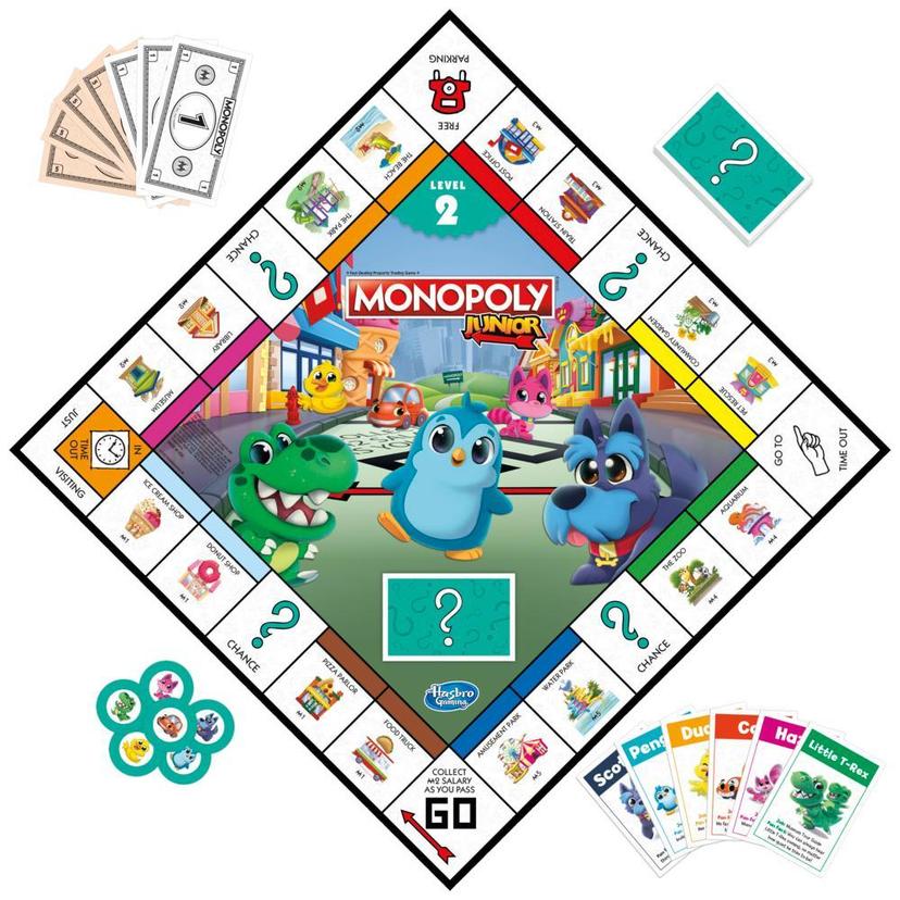 Monopoly Junior Board Game, 2-Sided Gameboard, 2 Games in 1, Monopoly Game  for Ages 4+ - Monopoly