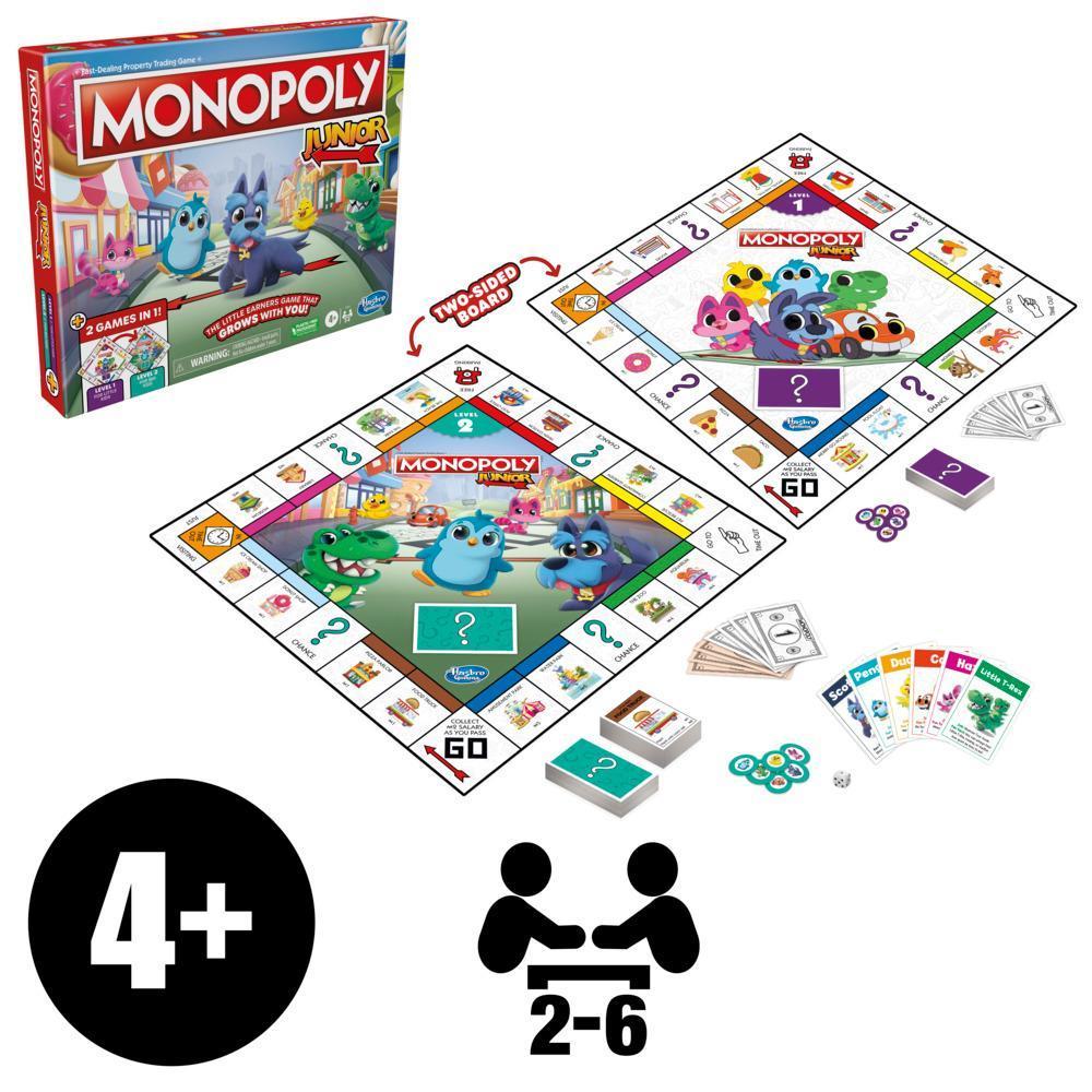 Monopoly Junior Board Game, 2-Sided Gameboard, 2 Games in 1, Monopoly Game for Ages 4+ product thumbnail 1