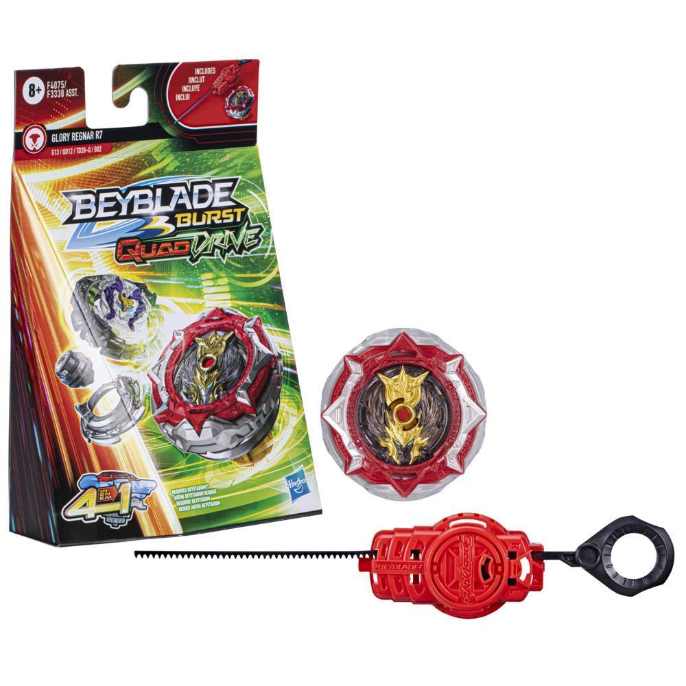 Beyblade Burst QuadDrive Glory Regnar R7 Spinning Top Starter Pack -- Battling Game Top Toy with Launcher product thumbnail 1