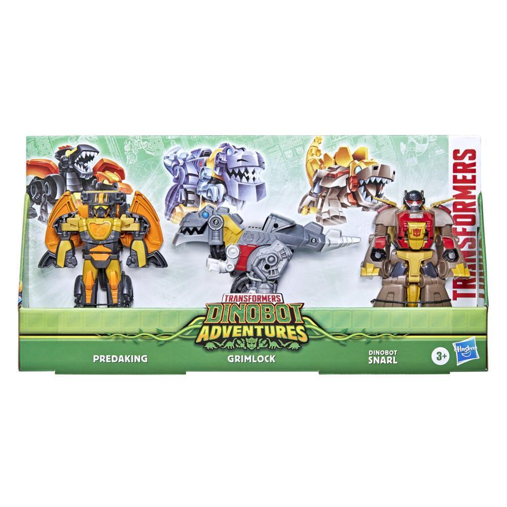 Transformers Dinobot Adventures Dinobot Squad Grimlock, Dinobot Snarl, and Predaking 3-Pack, 4.5-Inch Toys, Age 3 and Up product thumbnail 1