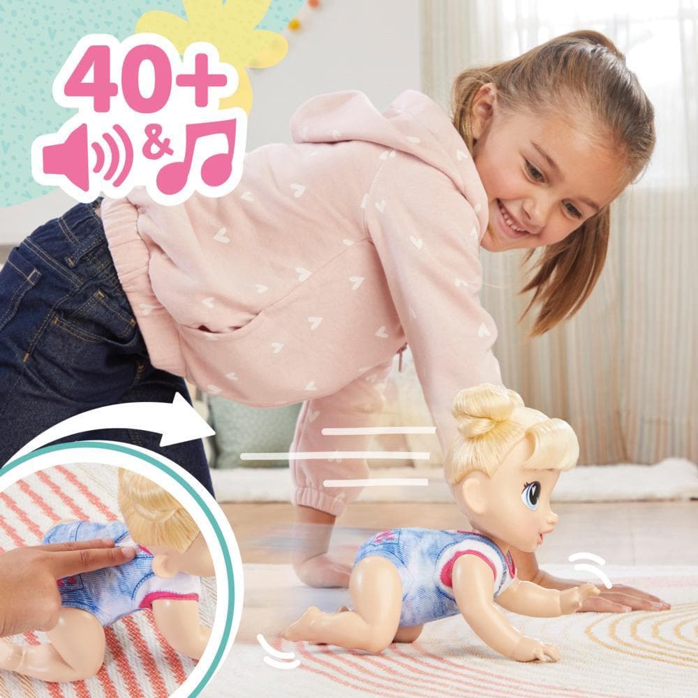 Baby Alive Crawl 'n Play Harper Hugs Doll, Blonde Hair, Electronic Kids Toys for Girls & Boys 3+ product image 1