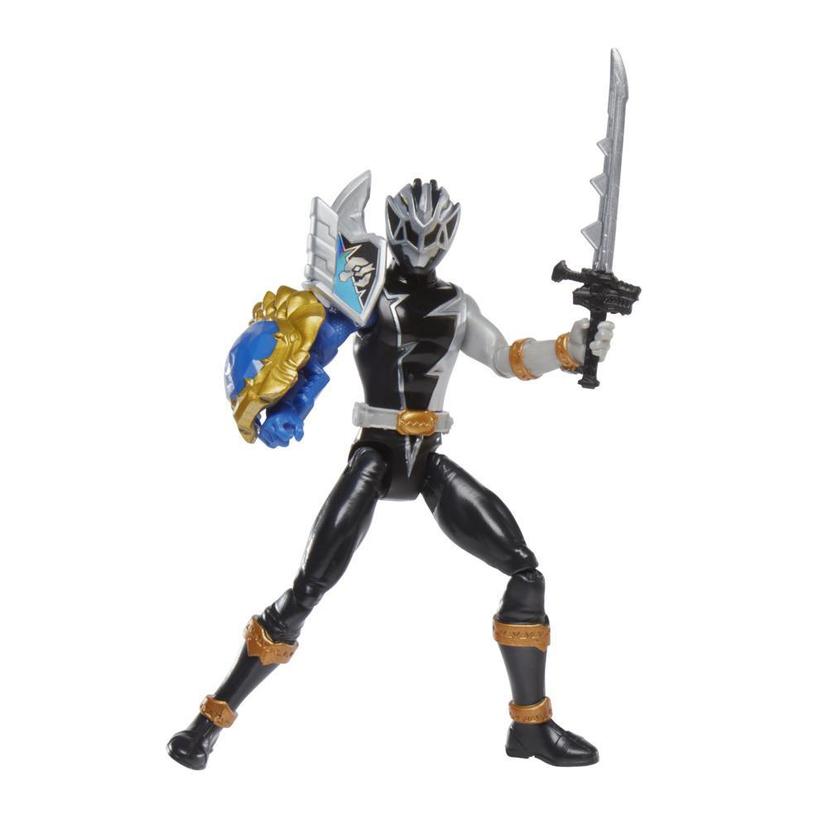 Power Rangers Dino Fury Black Ranger with Shield Sleeve 6-Inch Action Figure Toy, Dino Fury Key, Chromafury Saber Accessory product image 1