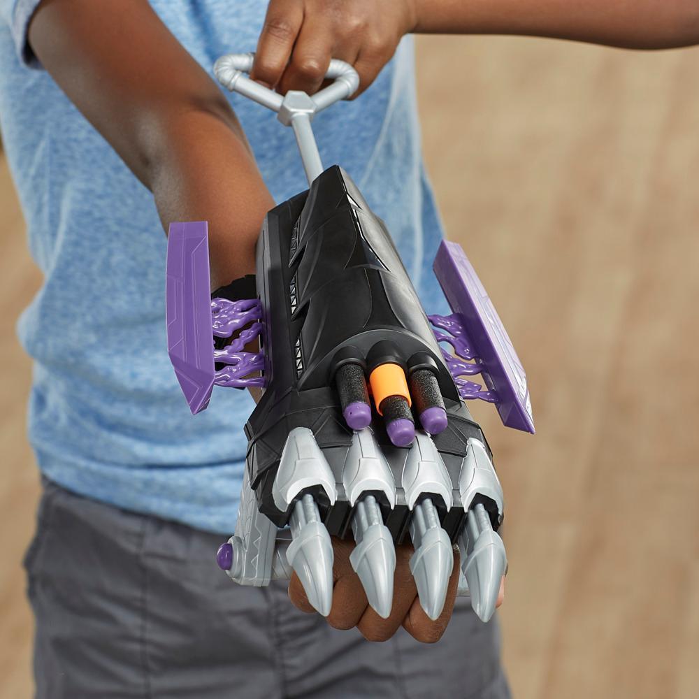 Marvel Mech Strike Mechasaurs Black Panther Sabre Claw Blaster, NERF Blaster with 3 Darts product thumbnail 1