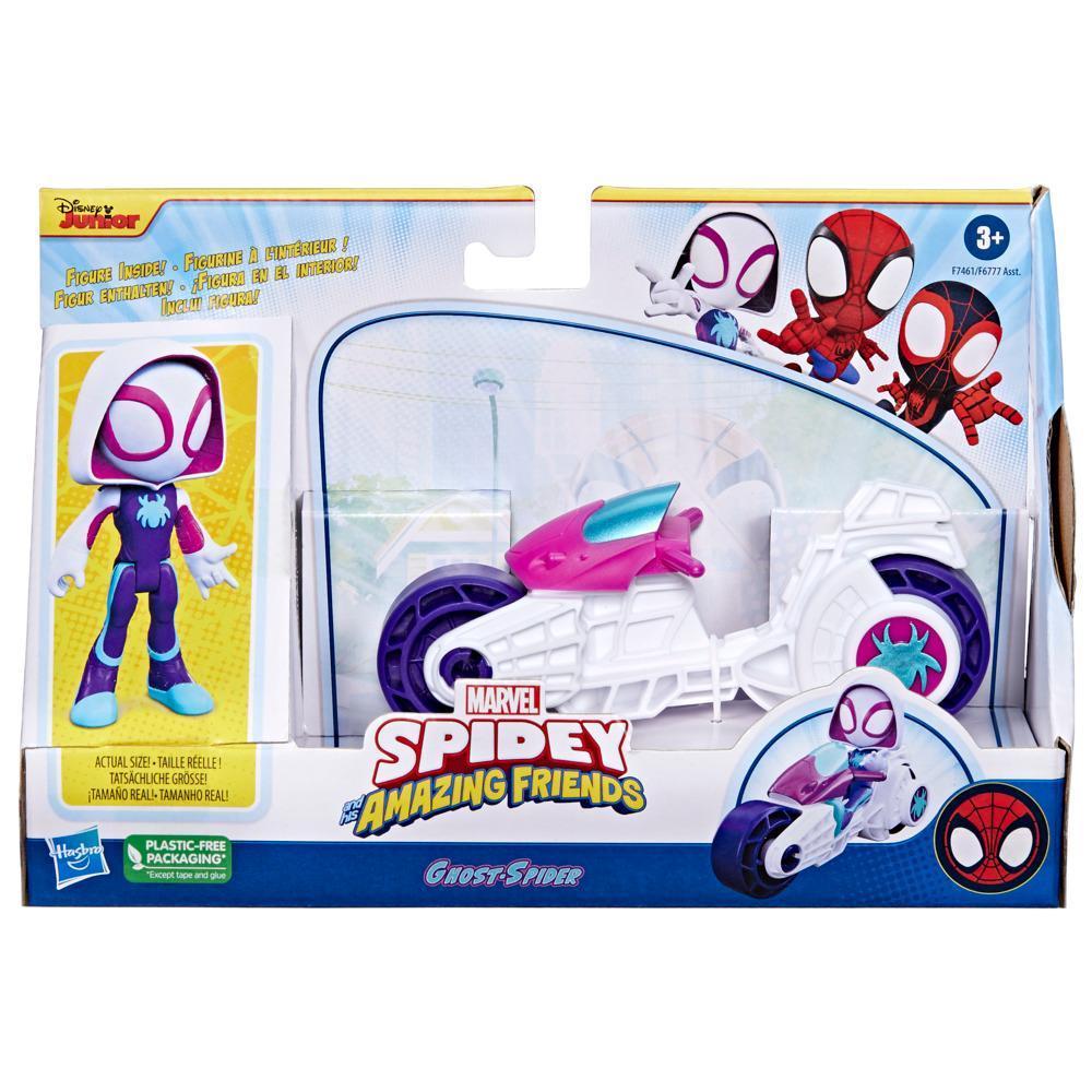 Marvel Spidey and His Amazing Friends, Ghost-Spider Action Figure & Toy Motorcycle, Kids 3 and Up product thumbnail 1