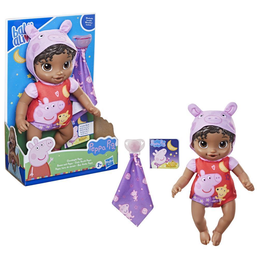 Baby Alive Goodnight Peppa Doll, Peppa Pig Toy, First Baby Doll, Soft Body, Kids Ages 2 Years and Up, Black Hair product thumbnail 1