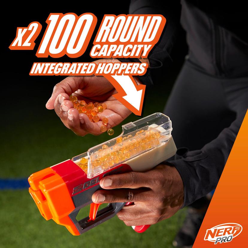 Nerf Pro Gelfire Dual Wield Pack, 2 Blasters, 5000 Gelfire Rounds, 2x 100 Round Integrated Hoppers, 2 Eyewear product image 1
