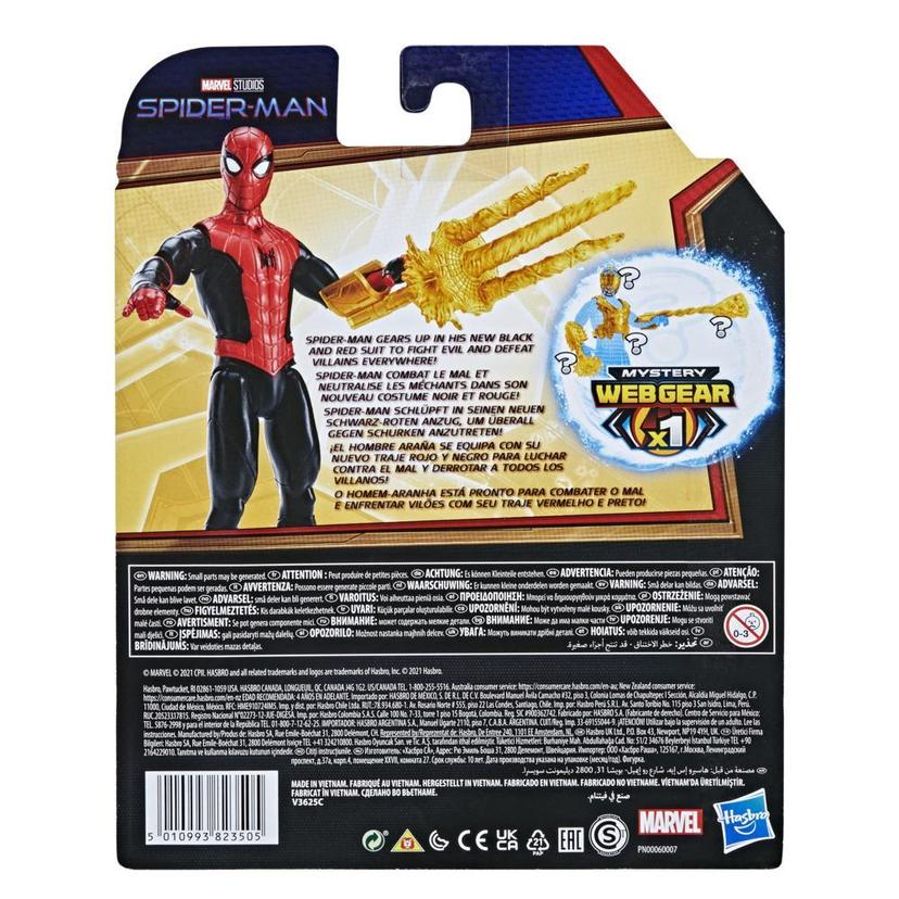 Marvel Spider-Man 6-Inch Mystery Web Gear Upgraded Black and Red Suit Spider-Man, 1 Mystery Web Gear Armor Accessory and  1 Character Accessory, Ages 4 and Up product image 1