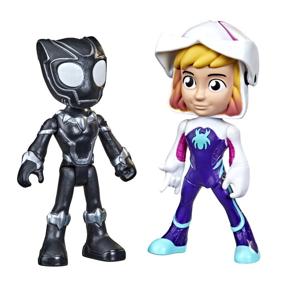 Marvel Spidey and His Amazing Friends Hero Reveal Figure 2-Pack, Mask Flip Feature, Ghost-Spider and Black Panther, 3 And Up product thumbnail 1