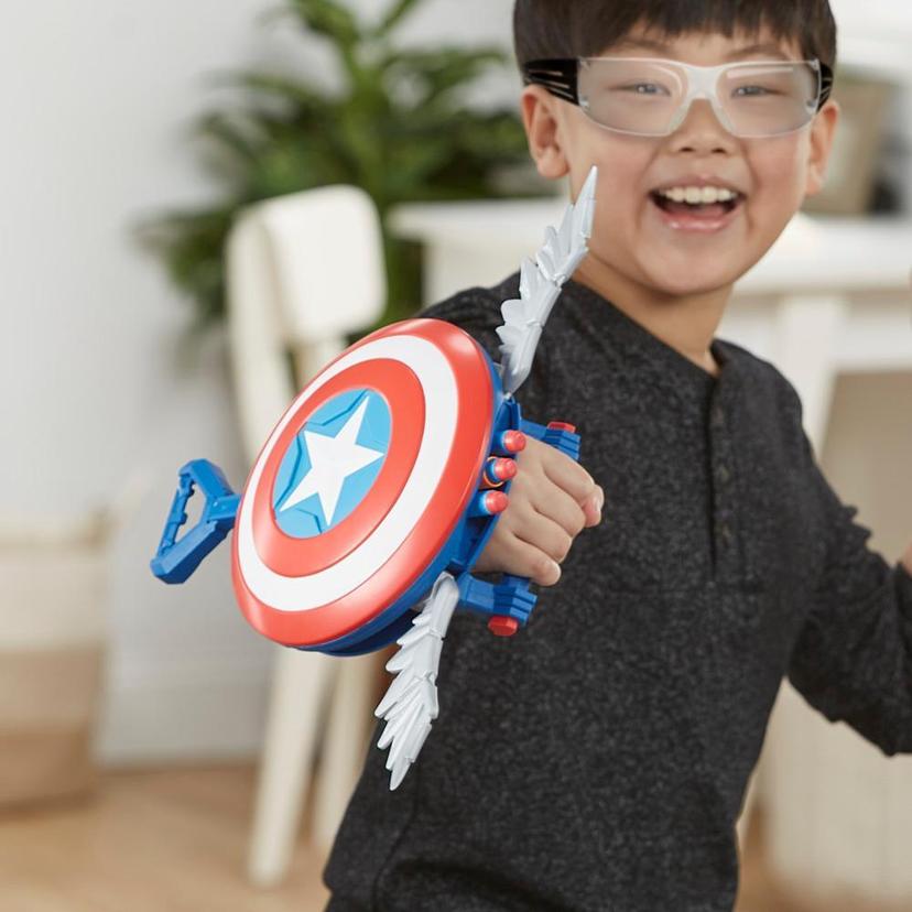 Marvel Mech Strike Mechasaurs Captain America Redwing, NERF Blaster with 3 Darts product image 1