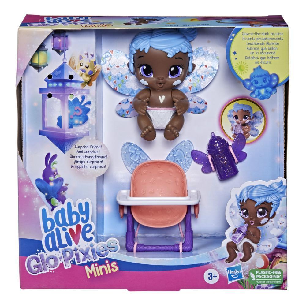 Baby Alive GloPixies Minis Doll, Sky Breeze, Glow-In-The-Dark 3.75-Inch Pixie Toy with Surprise Friend, Kids 3 and Up product thumbnail 1