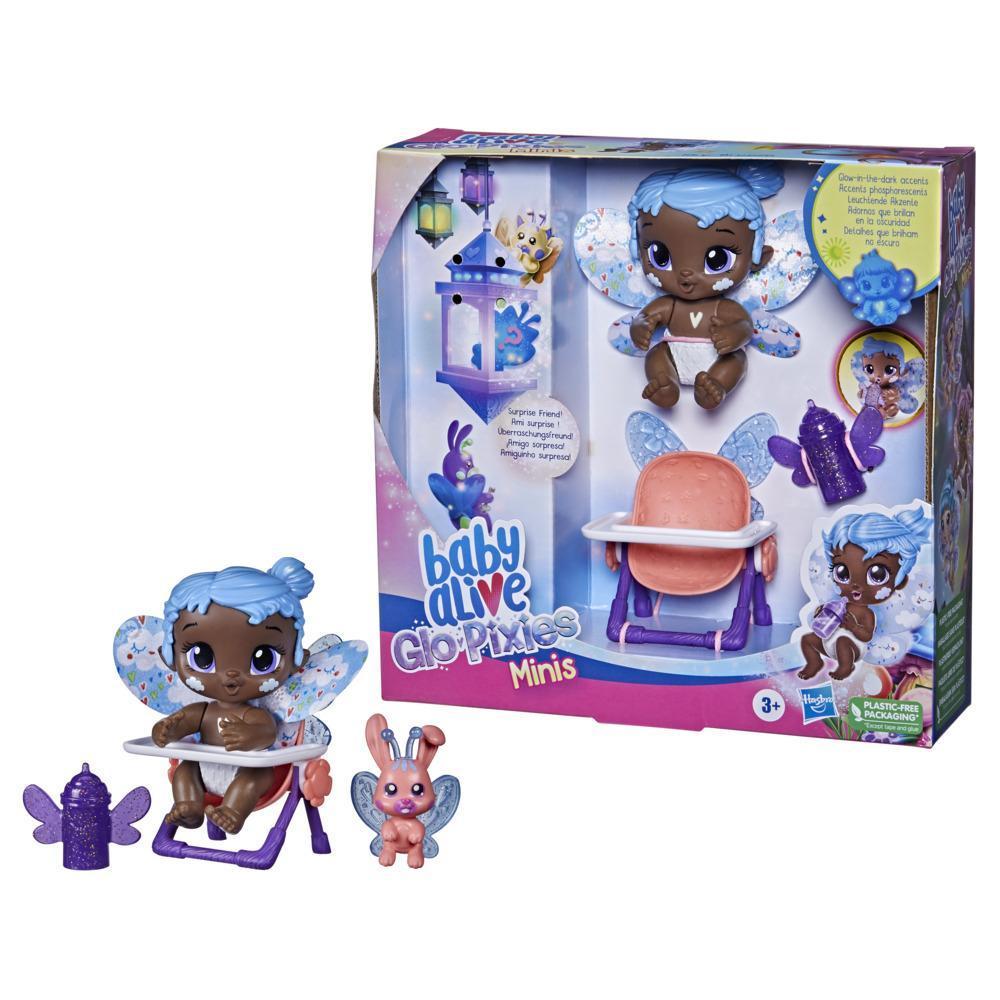 Baby Alive GloPixies Minis Doll, Sky Breeze, Glow-In-The-Dark 3.75-Inch Pixie Toy with Surprise Friend, Kids 3 and Up product thumbnail 1