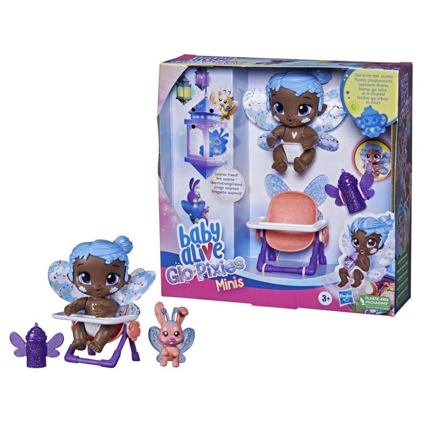 Baby Alive GloPixies Minis Doll, Sky Breeze, Glow-In-The-Dark 3.75-Inch Pixie Toy with Surprise Friend, Kids 3 and Up product image 1