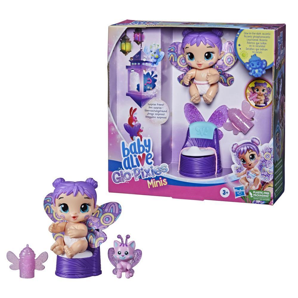 Baby Alive GloPixies Minis Doll, Plum Rainbow, Glow-In-The-Dark 3.75-Inch Pixie Toy with Surprise Friend, Kids 3 and Up product thumbnail 1