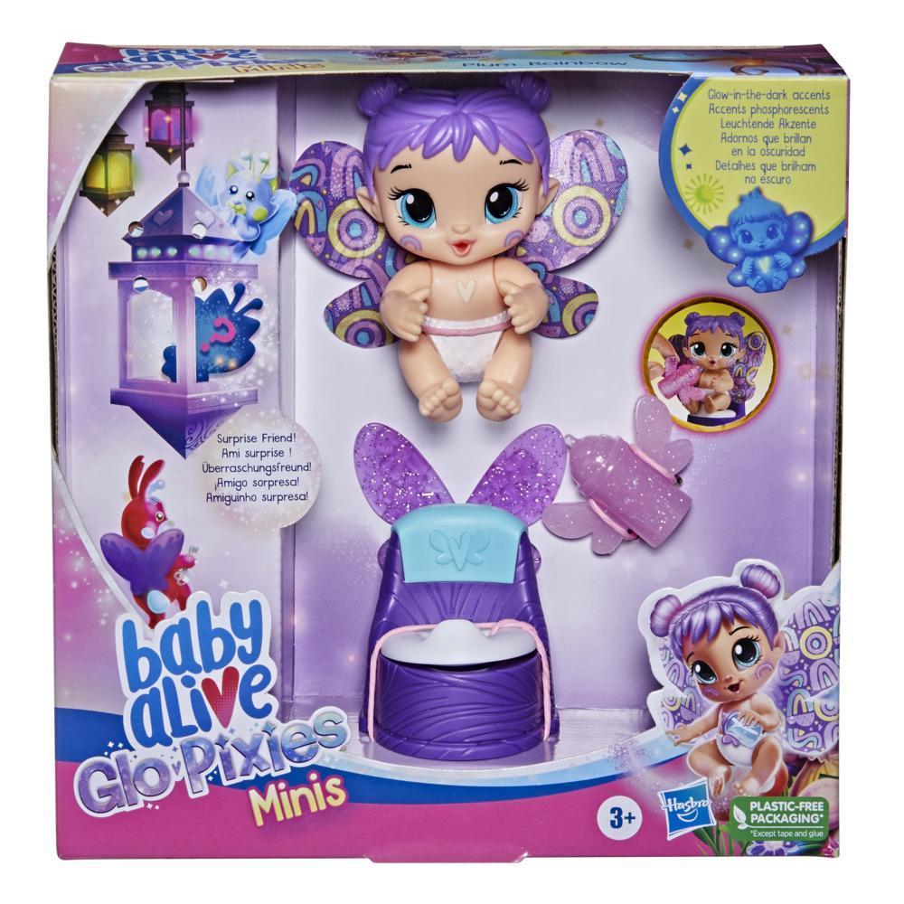 Baby Alive GloPixies Minis Doll, Plum Rainbow, Glow-In-The-Dark 3.75-Inch Pixie Toy with Surprise Friend, Kids 3 and Up product thumbnail 1