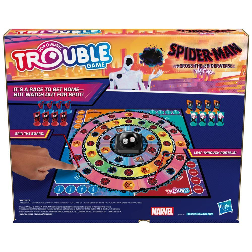 Trouble: Spider-Man Across the Spider-Verse Part One Edition Game for Marvel Fans, Ages 8+, 2-4 Players, Rotating Gameboard product thumbnail 1