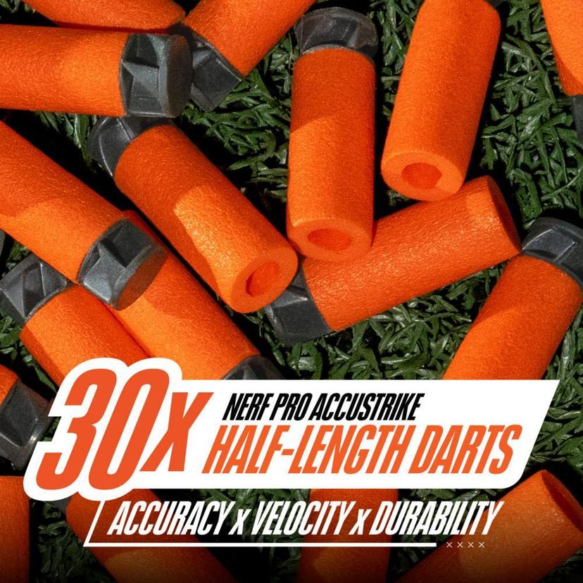 Nerf Pro Stryfe X Dart Blaster, Battery, 30 Nerf AccuStrike Half-Length Darts, Magazine, Eyewear product image 1