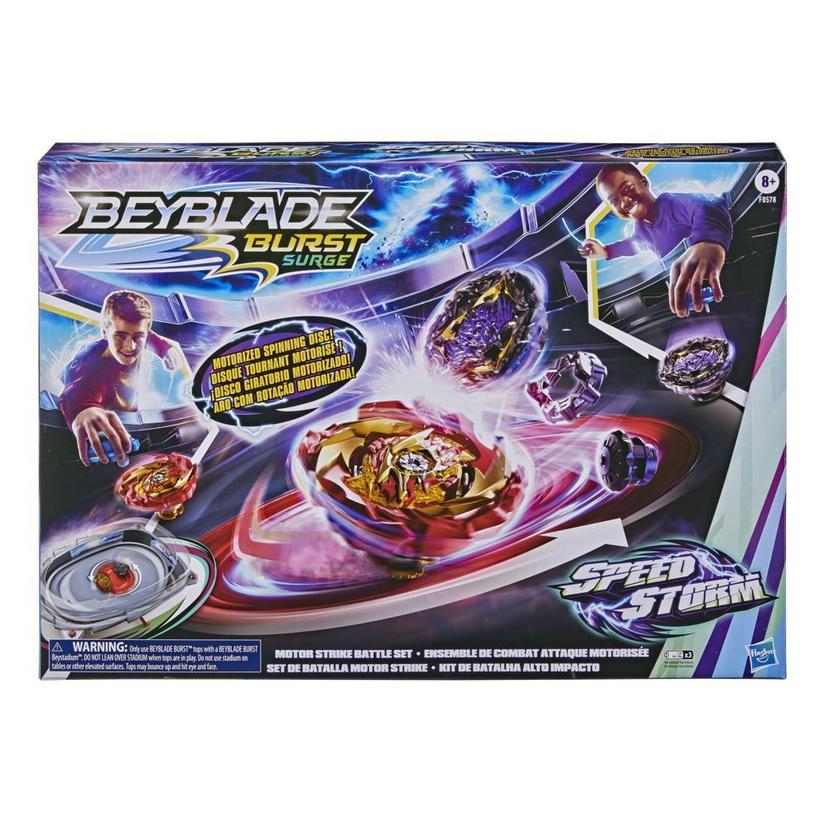 BEYBLADE Burst Surge Speedstorm Motor Strike Battle Set with Motorized  Stadium, 2 Top Toys and 2 Launchers