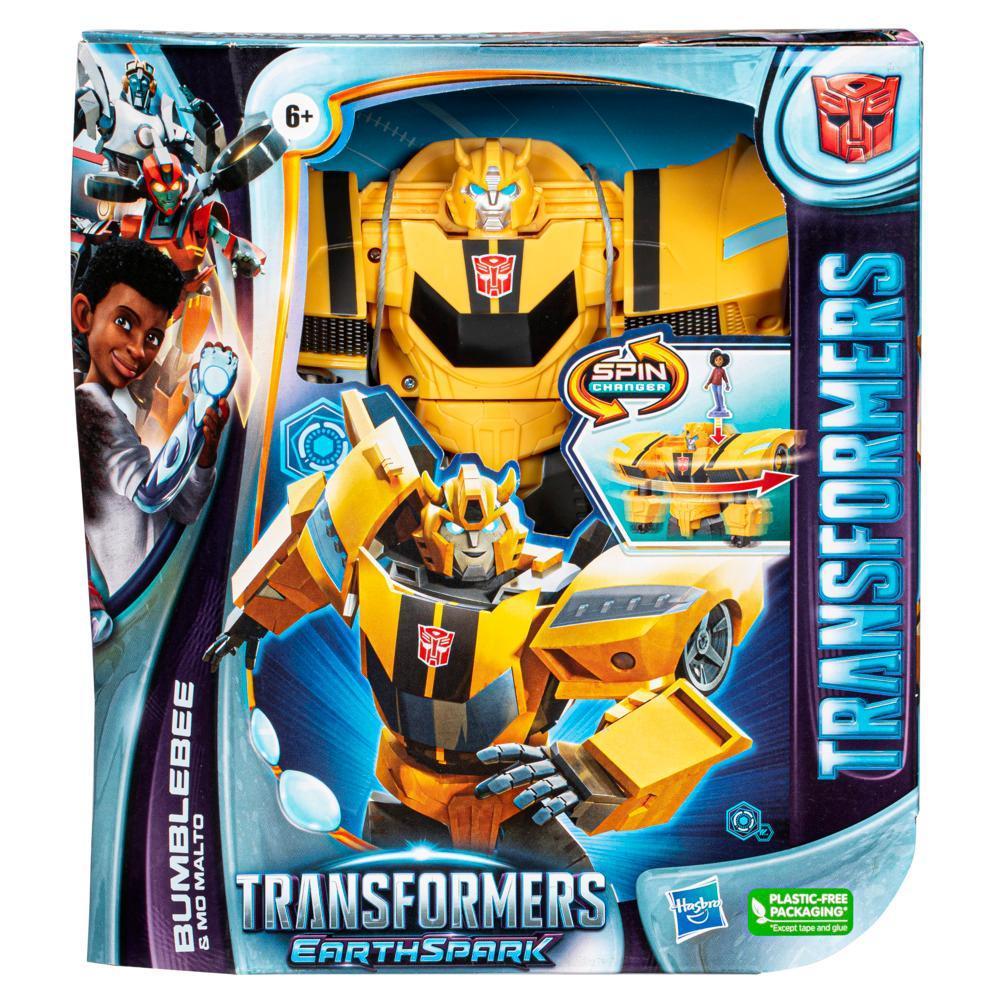 Transformers Toys EarthSpark Spin Changer Bumblebee Action Figure with Mo Malto Figure product thumbnail 1