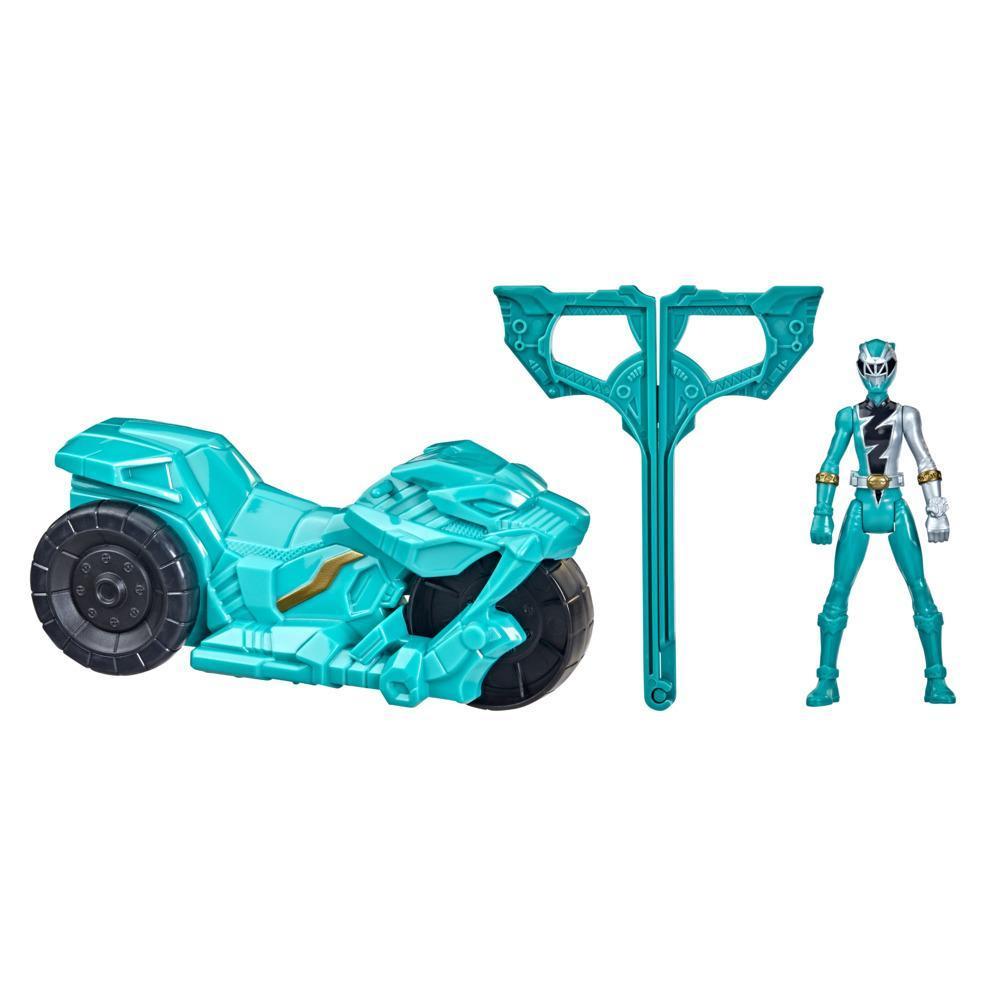 Power Rangers Dino Fury Rip N Go Sabertooth Battle Rider and Dino Fury Green Ranger 6-Inch-Scale Vehicle and Figure Toy product thumbnail 1