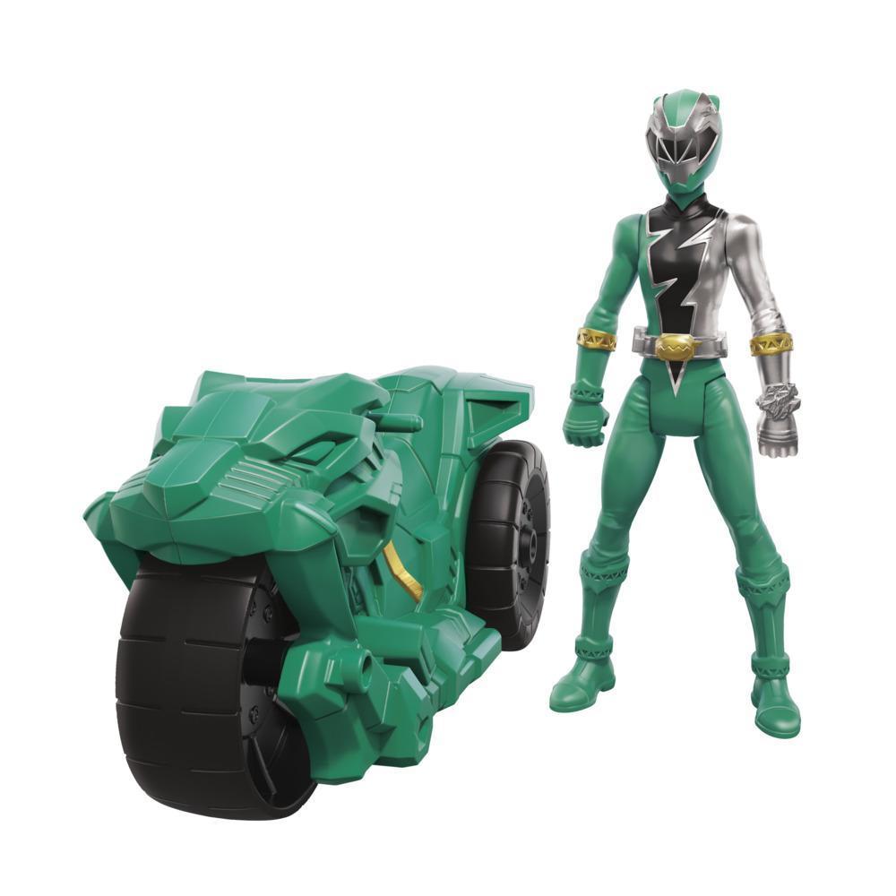 Power Rangers Dino Fury Rip N Go Sabertooth Battle Rider and Dino Fury Green Ranger 6-Inch-Scale Vehicle and Figure Toy product thumbnail 1