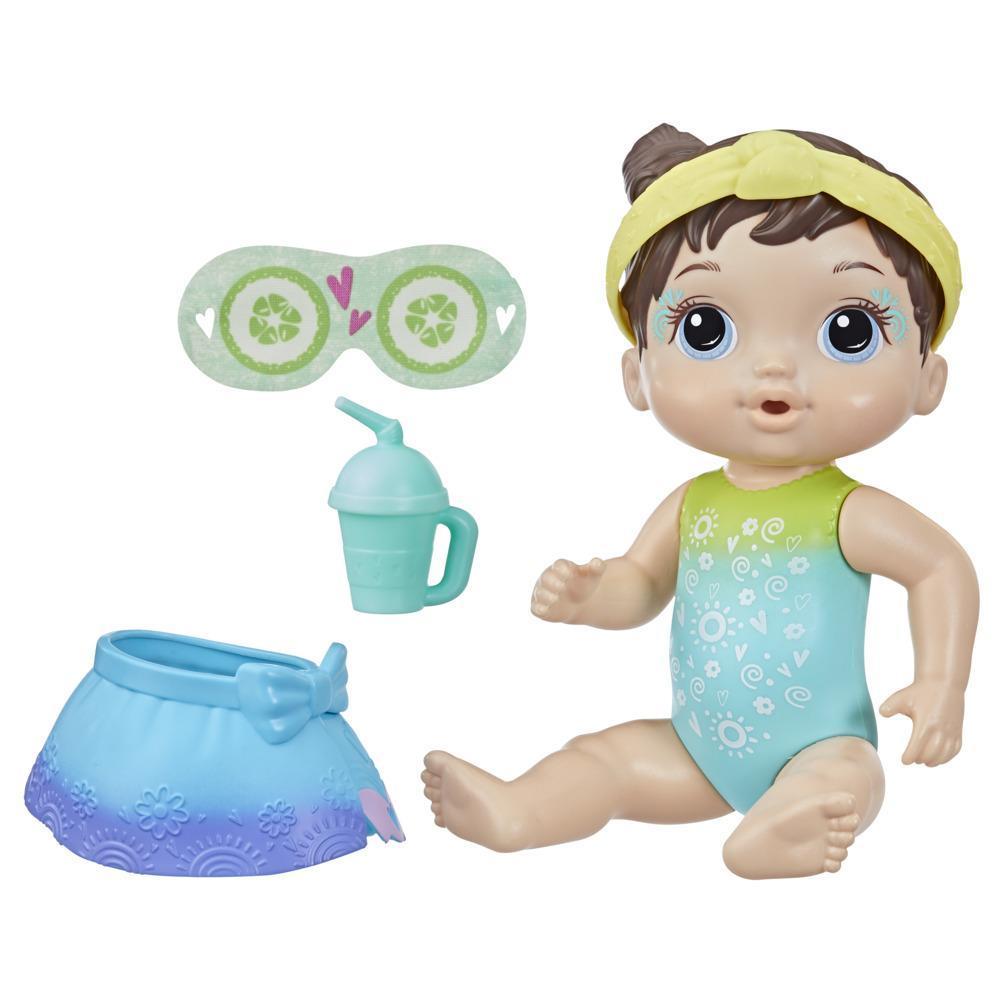 Baby Alive Rainbow Spa Baby Doll, 10-Inch Spa-Themed Toy for Kids Ages 3 and Up, Doll Eye Mask and Bottle, Brown Hair product thumbnail 1