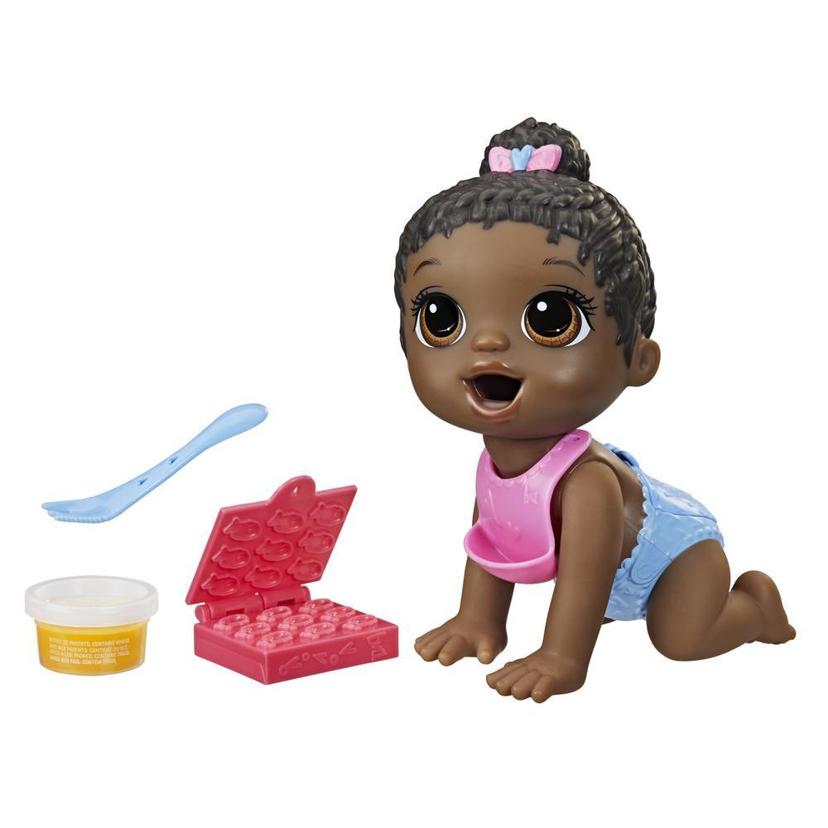 Baby Alive Lil Snacks Doll, Eats and "Poops," 8-inch Baby Doll with Snack Mold, Toy for Kids Ages 3 and Up, Black Hair product image 1