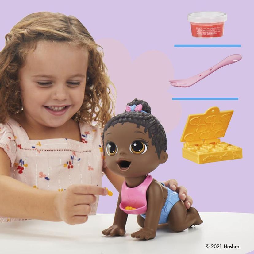 Baby Alive Lil Snacks Doll, Eats and "Poops," 8-inch Baby Doll with Snack Mold, Toy for Kids Ages 3 and Up, Black Hair product image 1