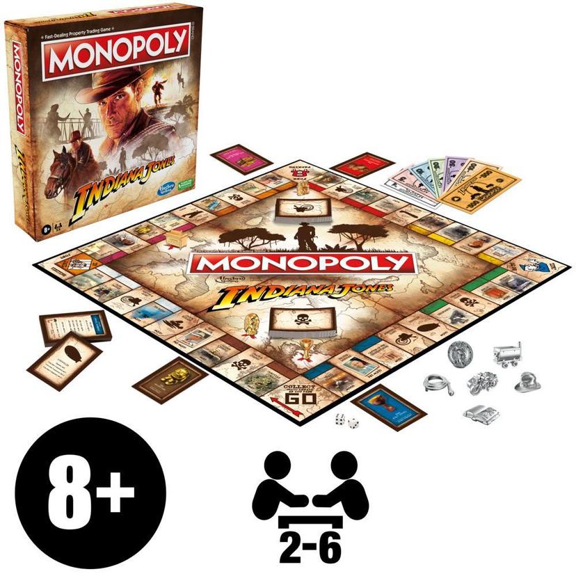 Monopoly Indiana Jones Game, Board Game for 2-6 Players, For Kids Ages 8 and up product image 1