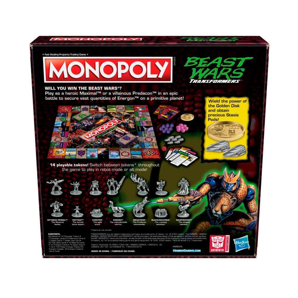 Monopoly: Transformers Beast Wars Edition Board Game for Kids Ages 8 and Up  - Monopoly