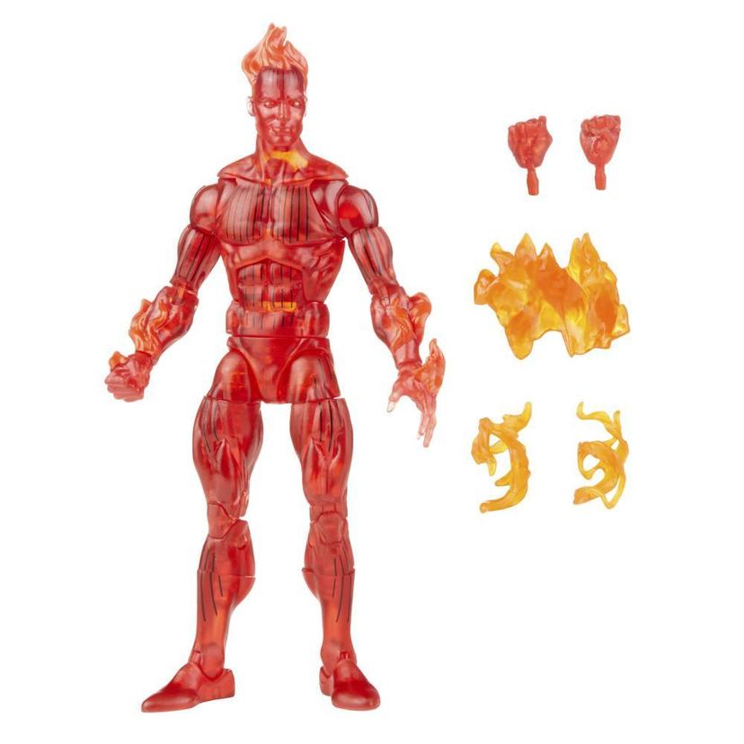 Hasbro Marvel Legends Series Retro Fantastic Four The Human Torch 6-inch Action Figure Toy, Includes 4 Accessories product image 1