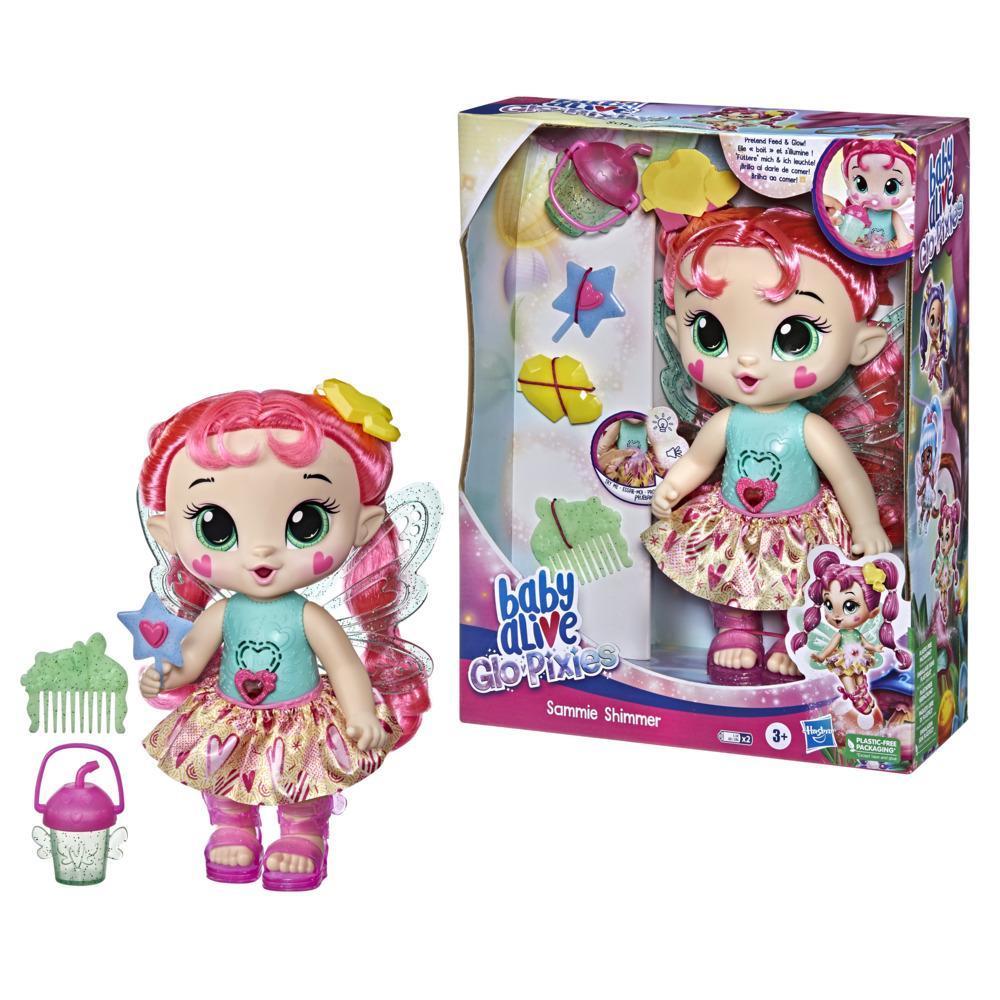 Baby Alive GloPixies Doll, Sammie Shimmer, Glowing Pixie Toy for Kids Ages 3 and Up, Interactive 10.5-inch Doll product thumbnail 1