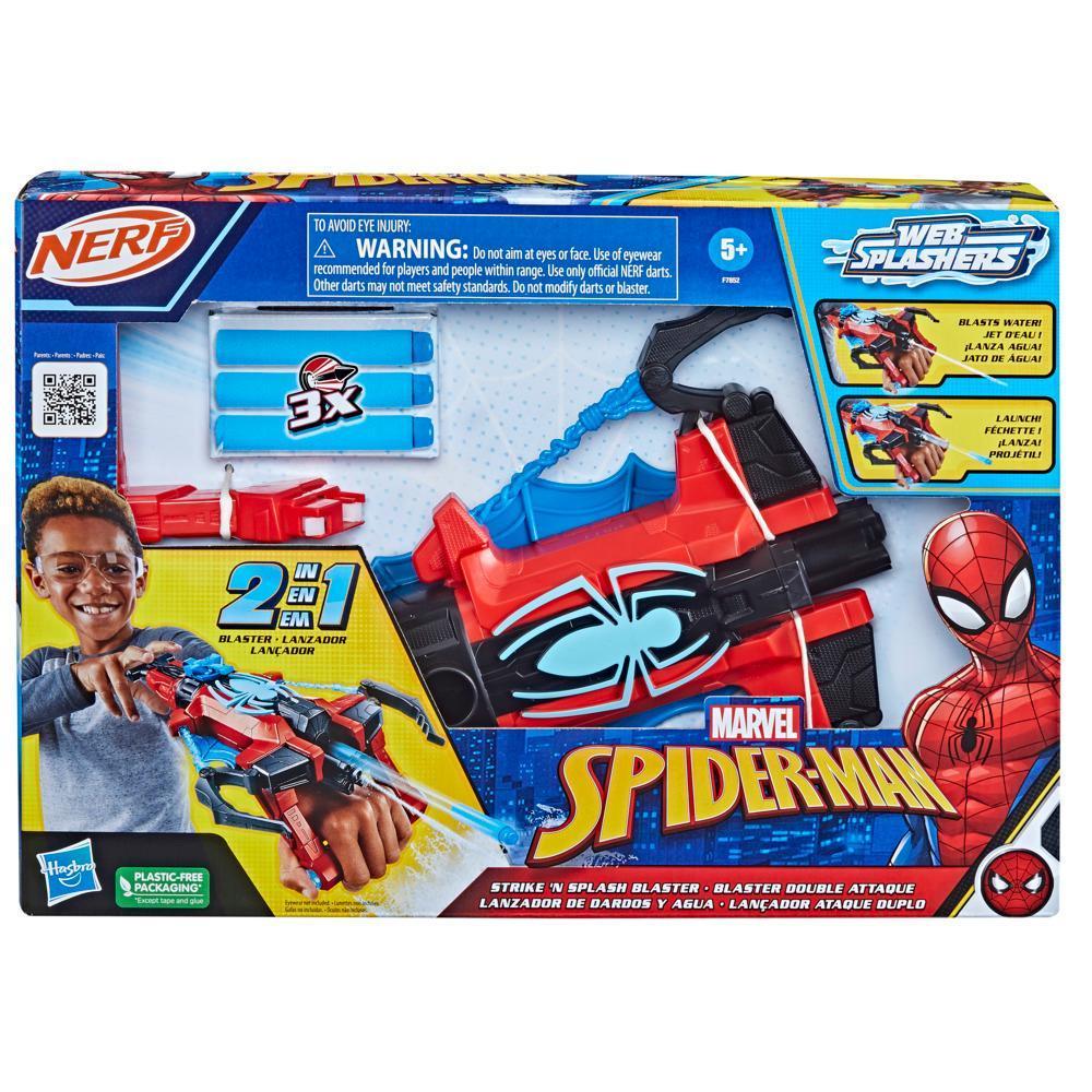 Marvel Spider-Man NERF Strike 'N Splash Blaster, 2-in-1 Feature, Super Hero Toys, Marvel Toys product image 1