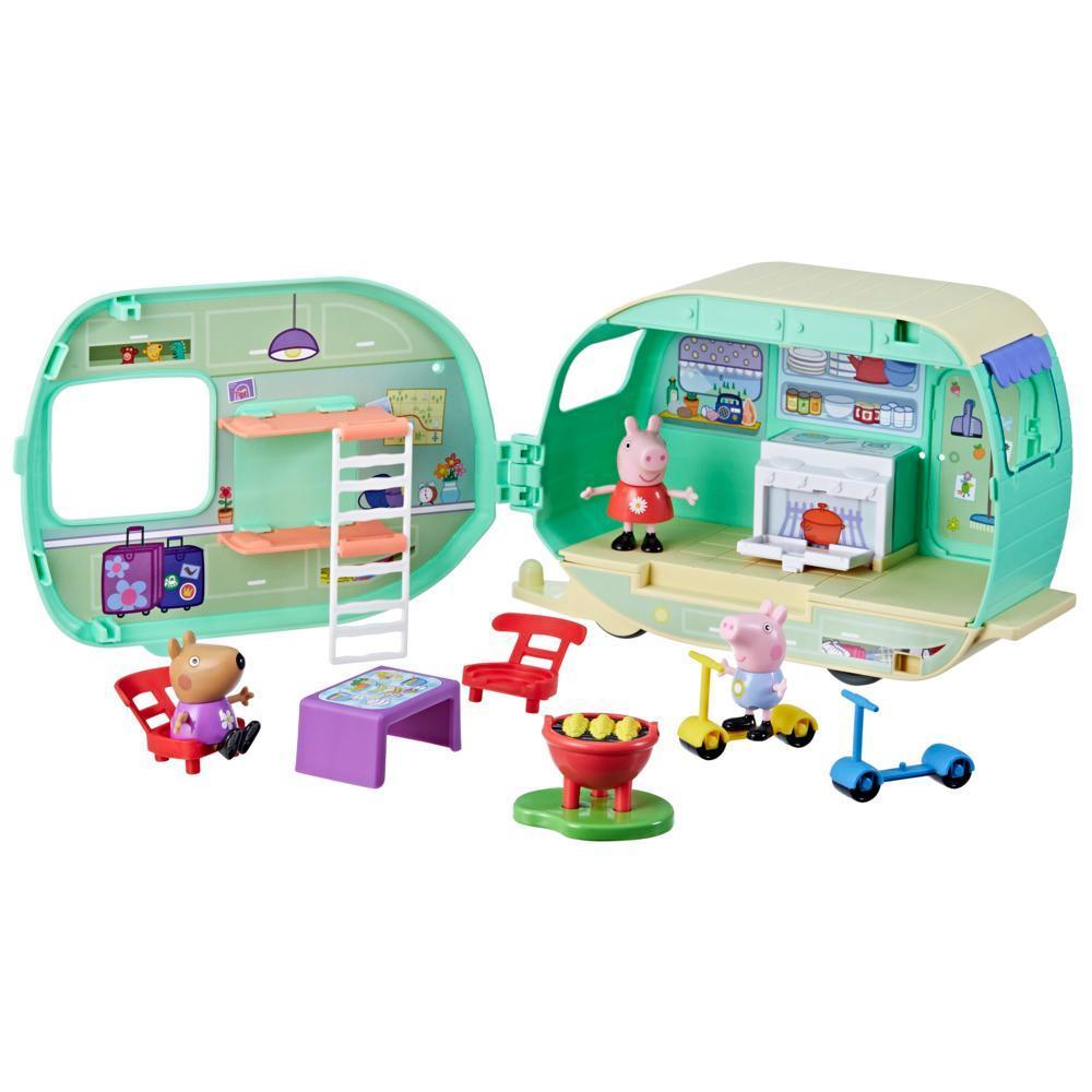 Peppa Pig Toys Peppa's Caravan Playset with 3 Figures, Preschool Toys ...