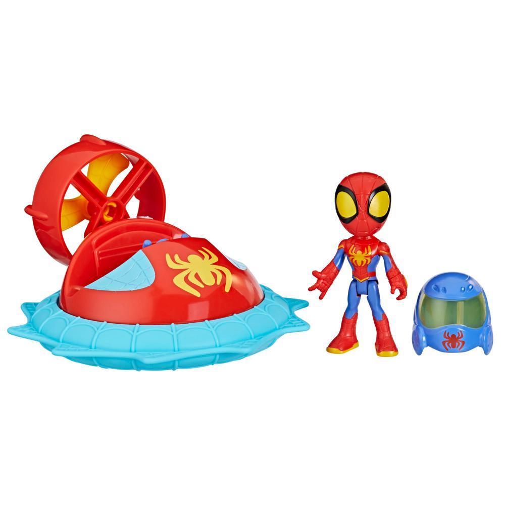 Marvel Spidey and His Amazing Friends Web-Spinners Spidey with Hover Spinner Toy Car product thumbnail 1