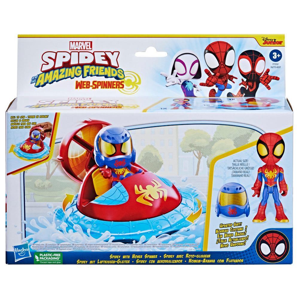 Marvel Spidey and His Amazing Friends Web-Spinners Spidey with Hover Spinner Toy Car product thumbnail 1