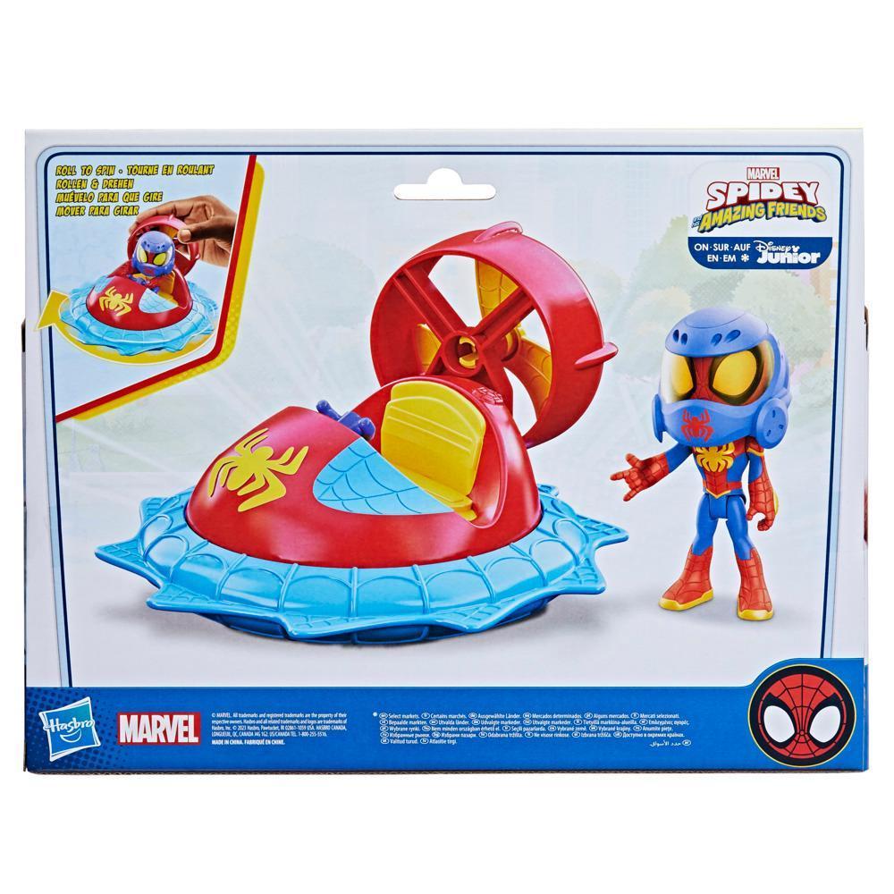 Marvel Spidey and His Amazing Friends Web-Spinners Spidey with Hover Spinner Toy Car product thumbnail 1