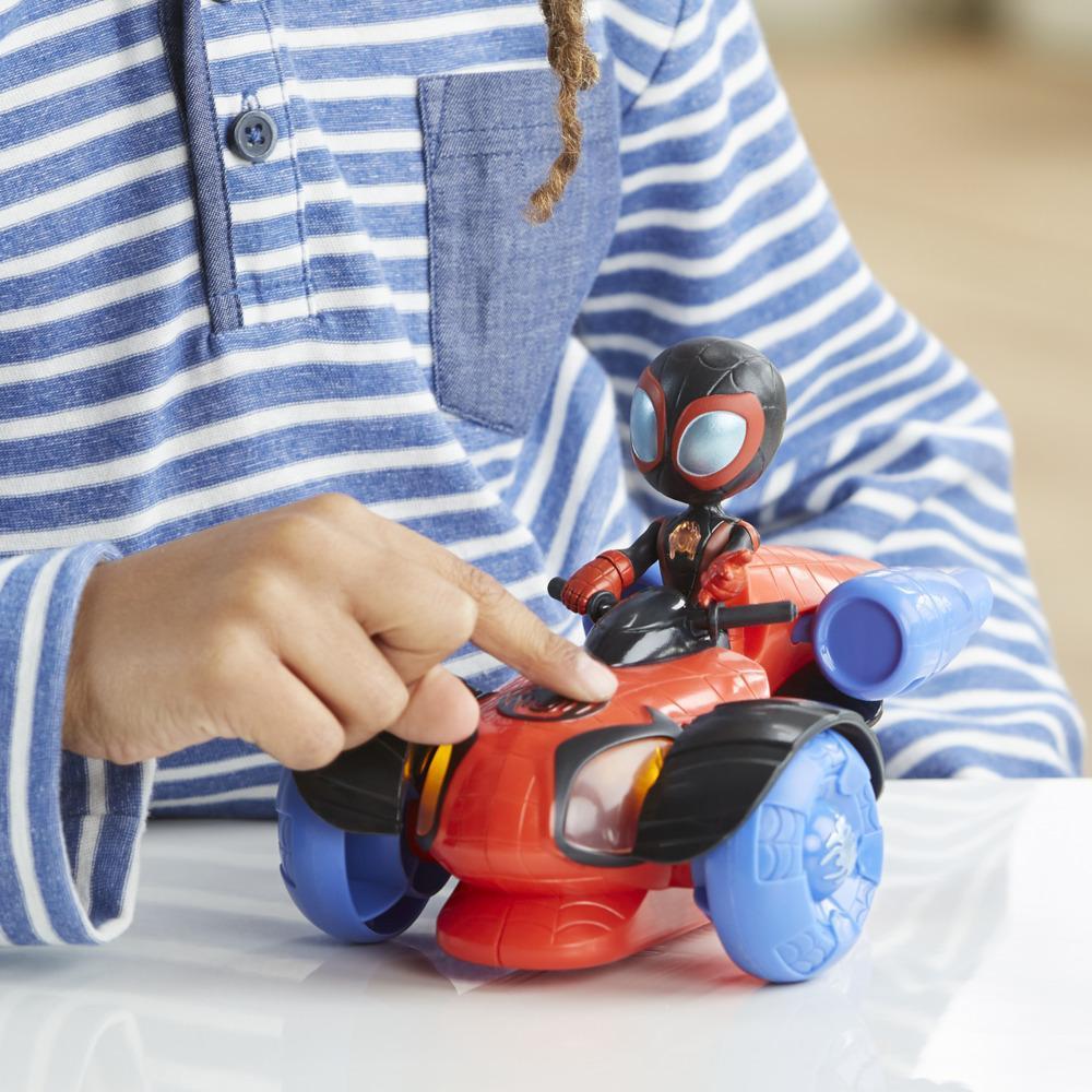 Marvel Spidey and His Amazing Friends Glow Tech Techno-Racer Vehicle, Preschool Toy with Lights and Sounds, Age 3 and Up product thumbnail 1