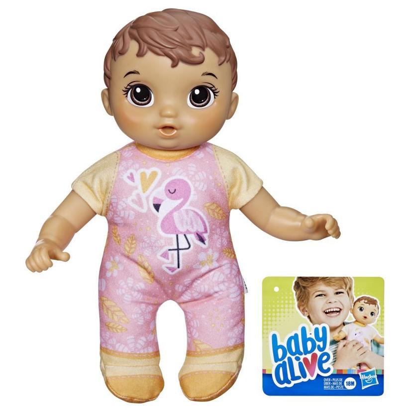 Baby Alive Cute ‘n Cuddly Baby Doll, 9.5-Inch First Baby Doll, Kids 18 Months and Up, Soft Body Washable Toy, Brown Hair product image 1