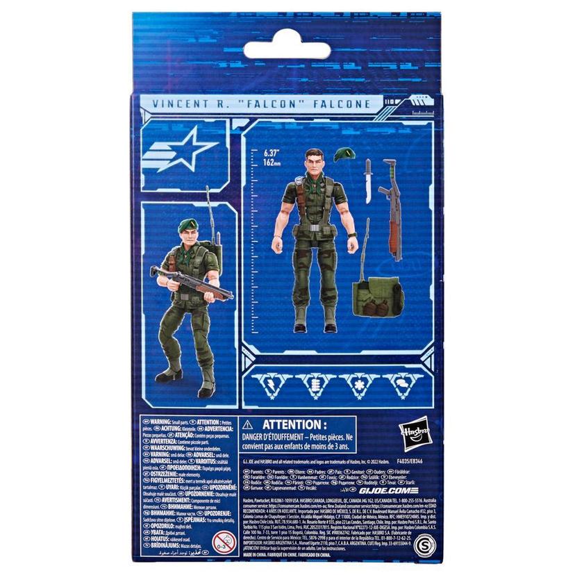 GI Joe Classified Series Vincent R. Falcon Falcone Action Figure 64  Collectible Premium Toy, Multiple Accessories, 6-Inch-Scale, Custom Package  Art
