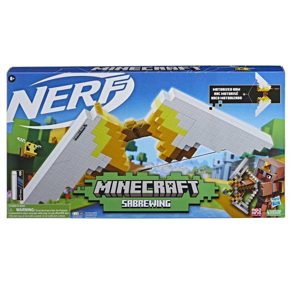 Nerf Minecraft Sabrewing Motorized Bow, Blasts Darts, 8 Nerf Elite Darts, 8-Dart Clip, Inspired by Minecraft Game Bow product thumbnail 1