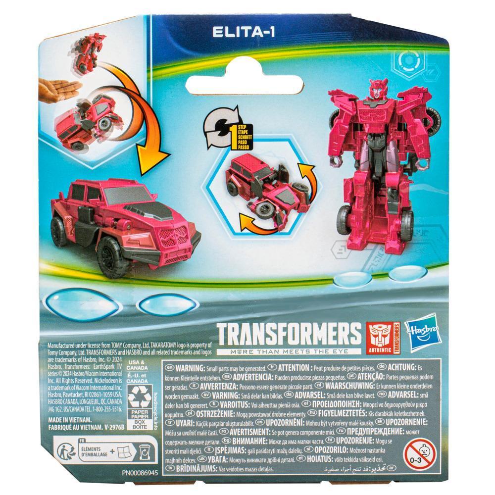 Transformers Toys EarthSpark 1-Step Flip Changer Elita-1 4" Action Figure, Ages 6+ product thumbnail 1