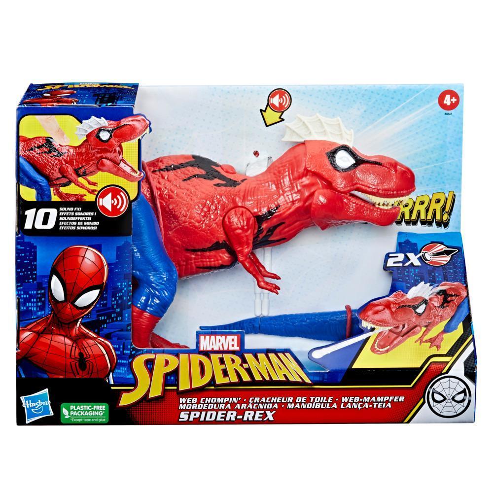 Marvel Spider-Man Web Chompin' Spider-Rex Action Figure, Sounds and Dino Blast Action, Toy for Kids 4 and Up product thumbnail 1