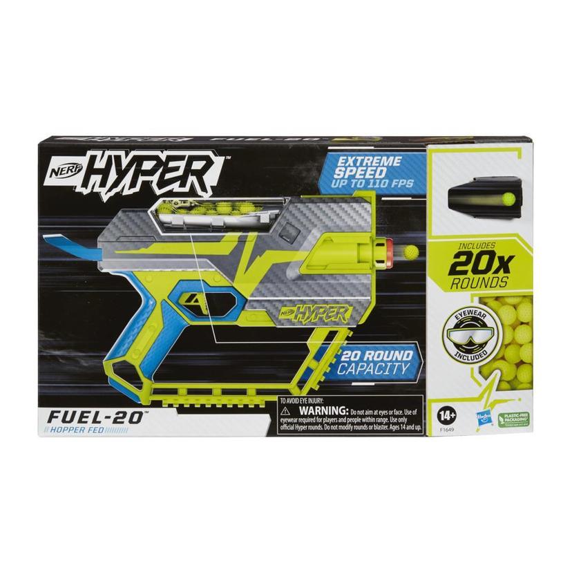 Nerf Hyper Fuel-20 Blaster, 20 Nerf Hyper Rounds, Up To 110 FPS Velocity, Hopper Fed, 20-Round Capacity, Easy Reload product image 1