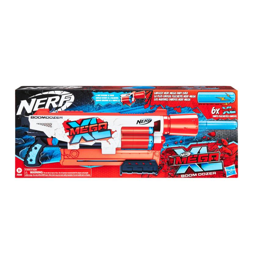 Nerf Mega XL Boom Dozer Blaster, Largest Nerf Mega Darts Ever, XL 6-Dart Rotating Drum, 6 Nerf Mega XL Whistler Darts product image 1