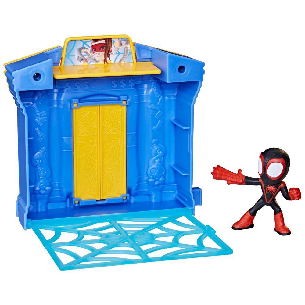 Marvel Spidey and His Amazing Friends City Blocks, Miles Morales: Spider-Man City Bank Kids Playset product thumbnail 1