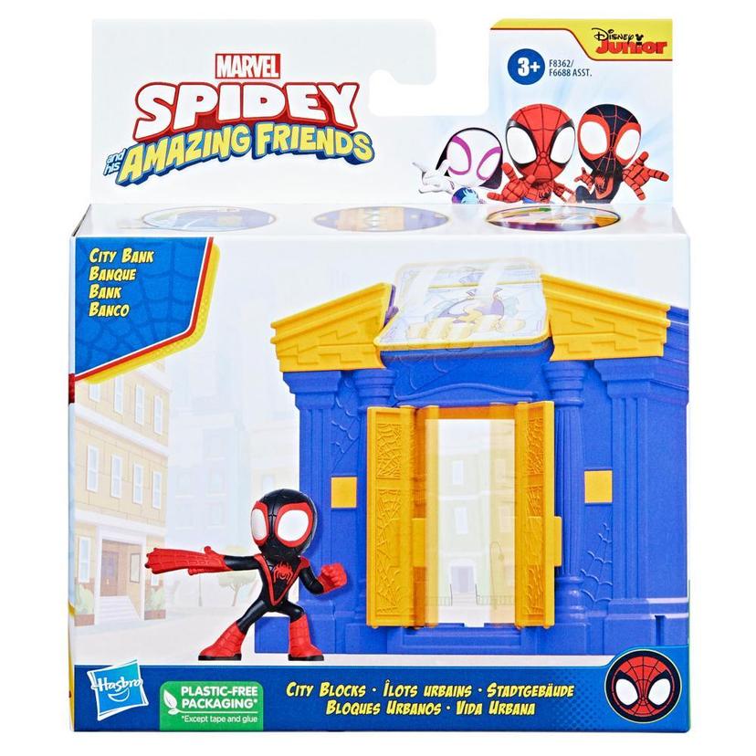 Marvel Spidey and His Amazing Friends City Blocks, Miles Morales: Spider-Man City Bank Kids Playset product image 1
